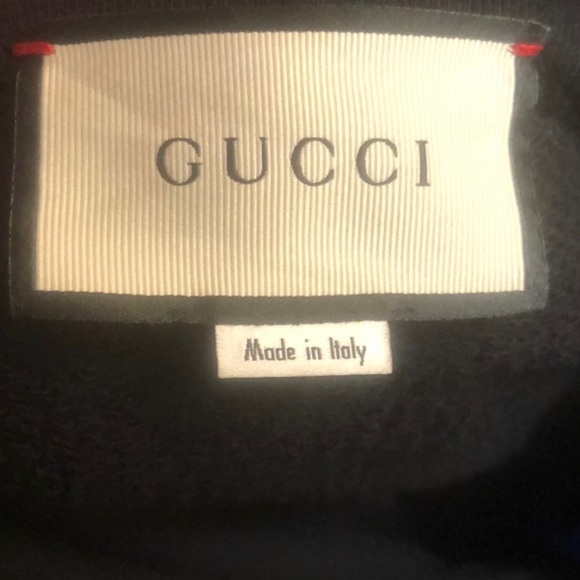 GG authentic & RARE black distressed Gucci Men’s hoodie sizeM, but can fit L. - Picture 5 of 10